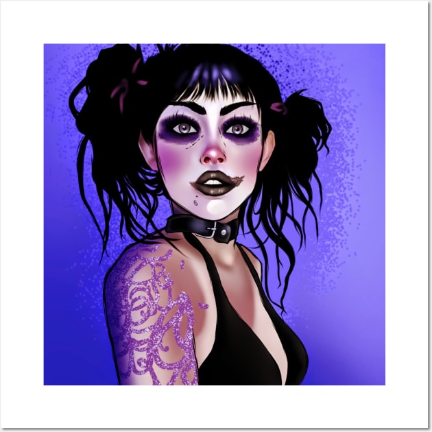 Punk Goth Girl Wall Art by FineAndDandy